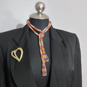 Vintage iridescent beaded tassle necklace